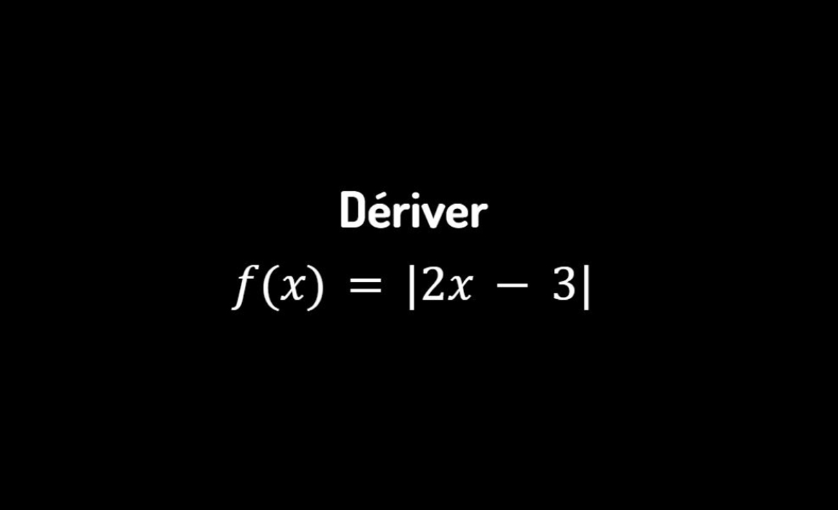 Comment dériver une valeur absolue ?